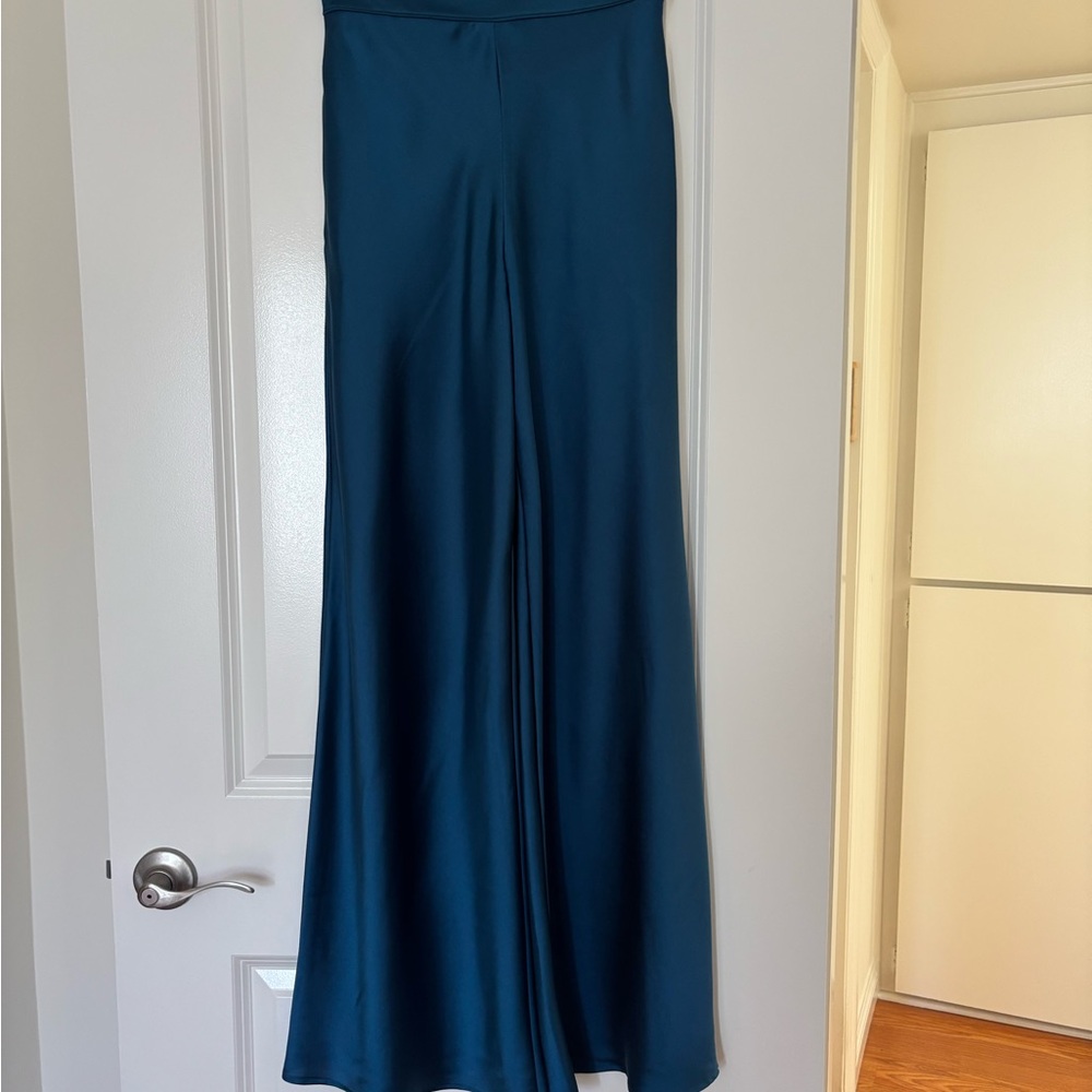 Renee C. Wide Leg Blue Silk Pans